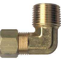 90° Pipe Elbow Fitting, Tube x Male Pipe, Brass, 1/4" x 1/2" NIW399 | Pryde Industrial Inc.