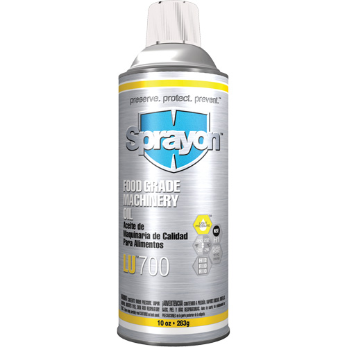 LU700 Food Grade Machinery Oil, 10 oz., Aerosol Can Pryde Industrial Inc.