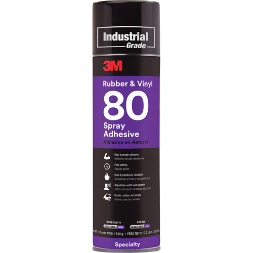 Rubber & Vinyl Spray Adhesive, Yellow, Aerosol Can Pryde Industrial Inc.