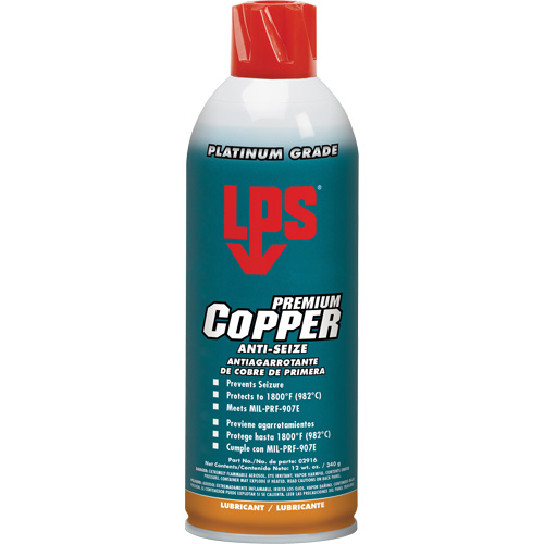 Antigrippant au cuivre, 16 oz, Canette a&eacute;rosol, 1800°F (982°C) Temp&eacute;rature max. Pryde Industrial Inc.