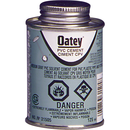 Ciment de PVC d'usage moyen, 473 ml, Canette &agrave; dessus brosse, Gris Pryde Industrial Inc.