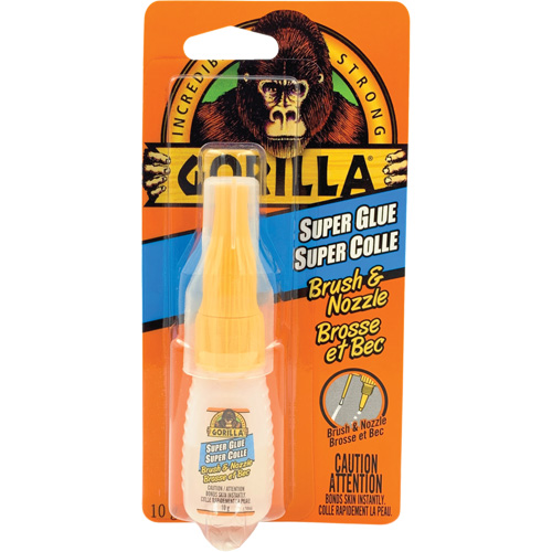 Super Glue Brush & Nozzle, 10 g, Bottle, Clear Pryde Industrial Inc.
