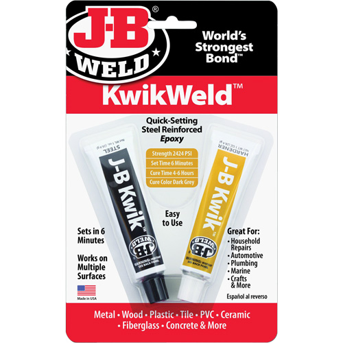 Colle &eacute;poxyde KwikWeld, Deux composants, Tube, 2 oz, Gris Pryde Industrial Inc.