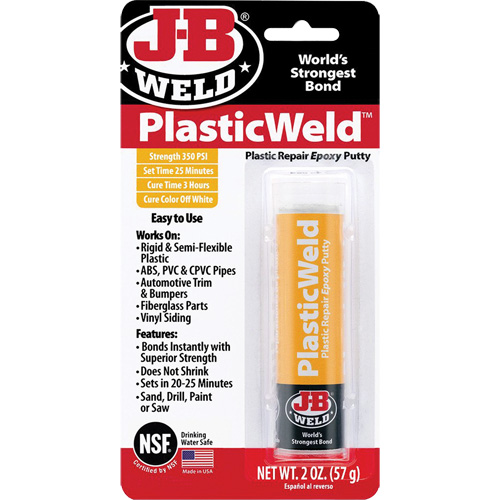 Colle &eacute;poxyde PlasticWeld, 2 oz, B&acirc;ton, Blanc cass&eacute; Pryde Industrial Inc.
