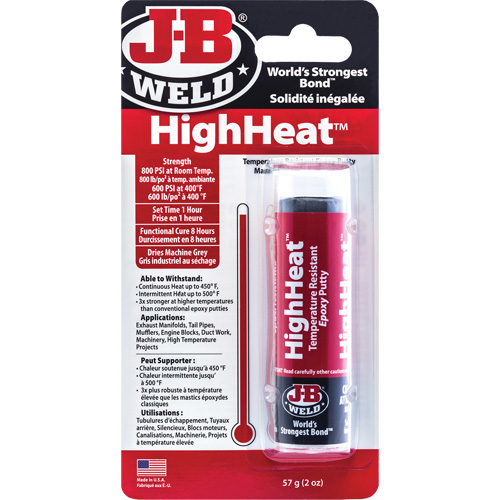 Colle &eacute;poxyde r&eacute;sistant aux temp&eacute;ratures &eacute;lev&eacute;es HighHeat, 2 oz, B&acirc;ton, Gris Pryde Industrial Inc.