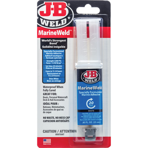 Adh&eacute;sif MarineWeld, 25 ml, Seringue, Deux composants, Blanc Pryde Industrial Inc.