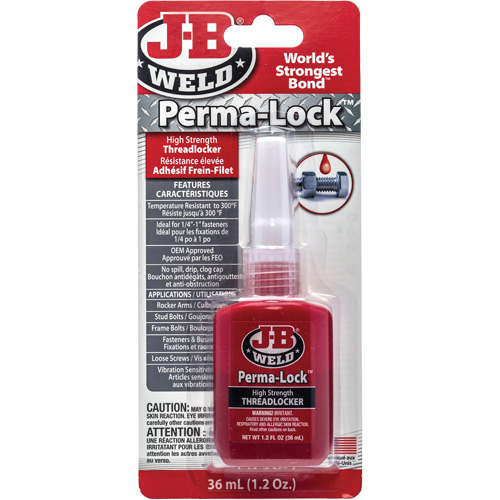 Compos&eacute; de blocage Perma-Lock, Rouge, &eacute;lev&eacute;, 36 ml, Bouteille Pryde Industrial Inc.