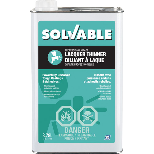 Professional Grade Lacquer Thinner, Rectangular Can, 3.78 L Pryde Industrial Inc.
