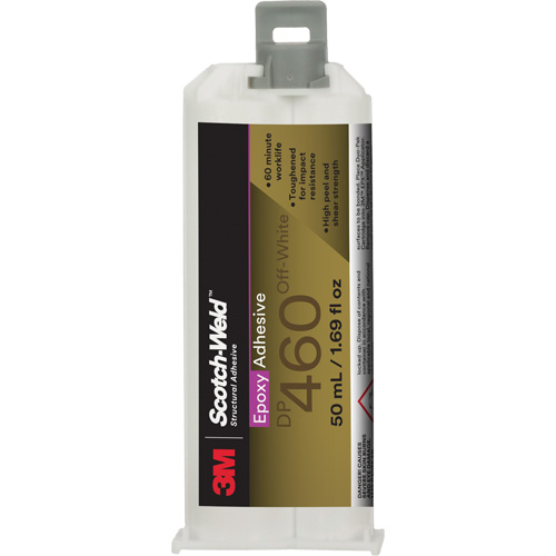 Scotch-Weld Adhesive, 50 ml, Dual Cartridge, Two-Part, White Pryde Industrial Inc.