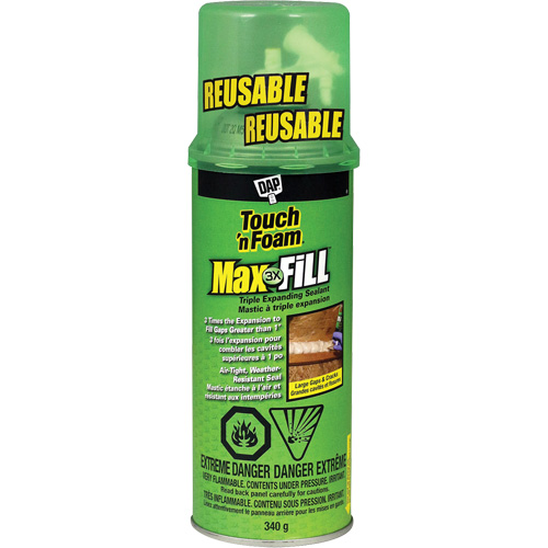 Touch 'n Foam&reg; Max Fill Triple Expanding Sealant, 340 g, Aerosol Can, Cream Pryde Industrial Inc.
