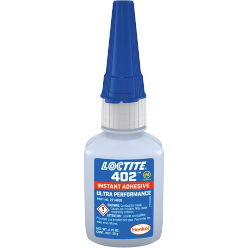 Adh&eacute;sif instantan&eacute; 402, Transparent, Bouteille, 20 g Pryde Industrial Inc.