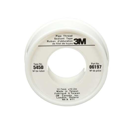 Scotch&reg; Thread Sealant Tape, 480" L x 1/2" W, White Pryde Industrial Inc.