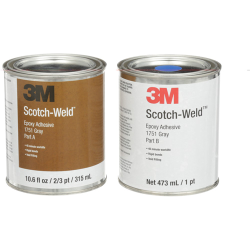 Scotch-Weld Adhesive, 16 fl. Oz., Tube, Two-Part, Grey Pryde Industrial Inc.