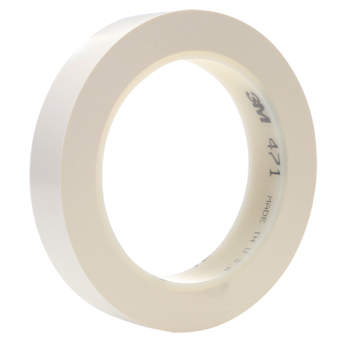 Ruban en vinyle 471, 25,4 mm (1") la x 32,9 m (108') lo, 5,3 mils, Blanc Pryde Industrial Inc.