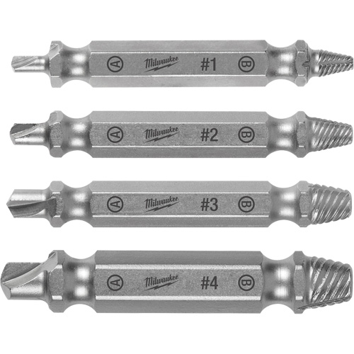 Screw Extractor Set, High Speed Steel, 4 Pieces Pryde Industrial Inc.