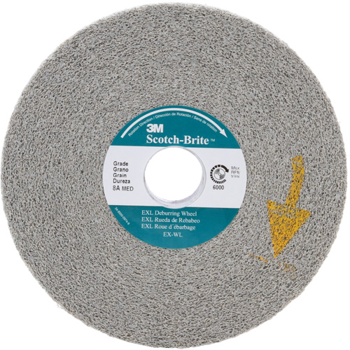 Meules d'&eacute;barbage EXL Scotch-Brite, 6" x 1", Arbre de 1", Oxyde d'aluminium Pryde Industrial Inc.
