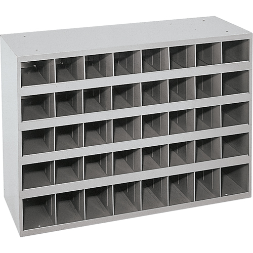 Steel Storage Bin Cabinet, 33-3/4" W x 12" D x 23-7/8" H, Grey Pryde Industrial Inc.