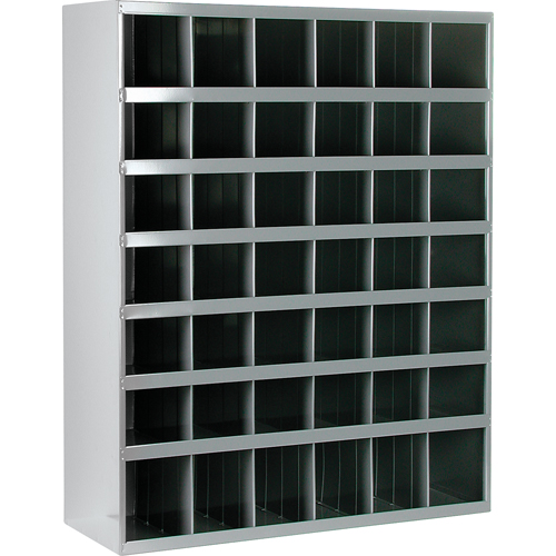 Steel Storage Bin Cabinet, 33-3/4" W x 12" D x 42" H, Grey Pryde Industrial Inc.