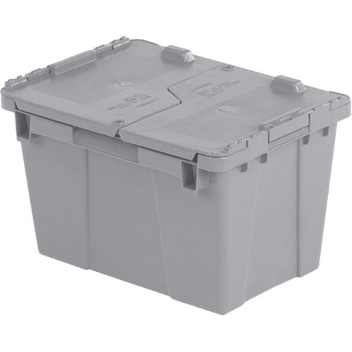 Flipak&reg; Polyethylene Plastic (PE) Distribution Containers, 15.2" x 10.9" x 9.7", Grey Pryde Industrial Inc.