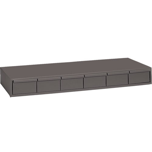 Industrial Drawer Cabinets, 6 Drawers, 33-3/4" W x 11-5/8" D x 4" H, Grey Pryde Industrial Inc.