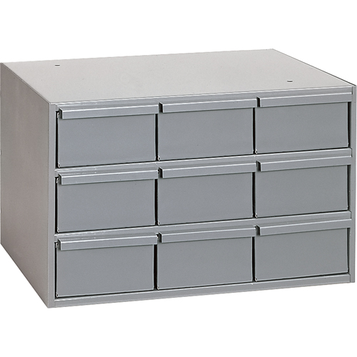 Industrial Drawer Cabinets, 9 Drawers, 17-1/4" W x 11-5/8" D x 10-7/8" H, Grey Pryde Industrial Inc.