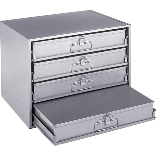 Compartment Box Cabinets, Steel, 4 Slots, 20" W x 15-3/4" D x 15" H, Grey Pryde Industrial Inc.