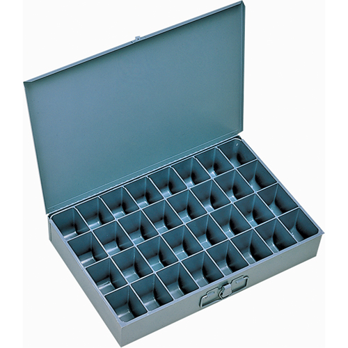 Boîtes &agrave; fond courb&eacute;, Acier, 32 compartiments, 18" la x 12" p, 3" h, Gris Pryde Industrial Inc.
