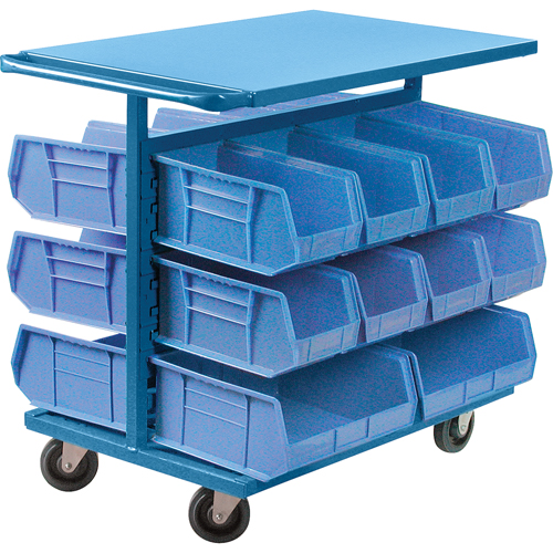 Chariot &agrave; bacs avec bacs, &agrave; deux c&ocirc;t&eacute;s, 20 bacs, 24" la x 38-1/2" p x 36-1/2" h Pryde Industrial Inc.
