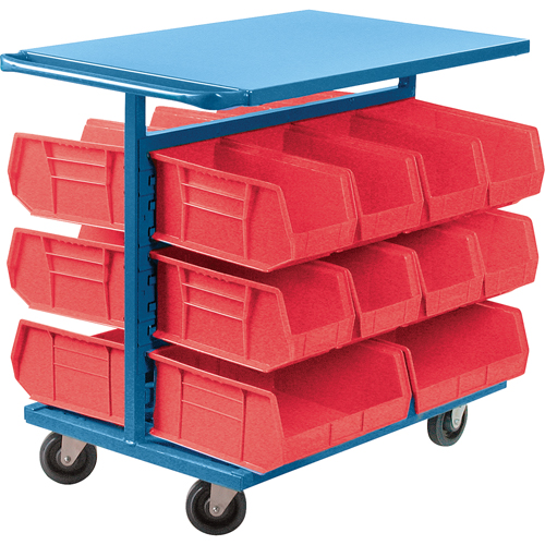 Chariot &agrave; bacs avec bacs, &agrave; deux c&ocirc;t&eacute;s, 20 bacs, 24" la x 38-1/2" p x 36-1/2" h Pryde Industrial Inc.