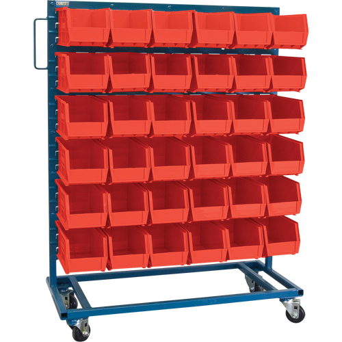 Single-Sided Mobile Bin Rack, Single-sided, 36 bins, 36" W x 16" D x 46-1/2" H Pryde Industrial Inc.