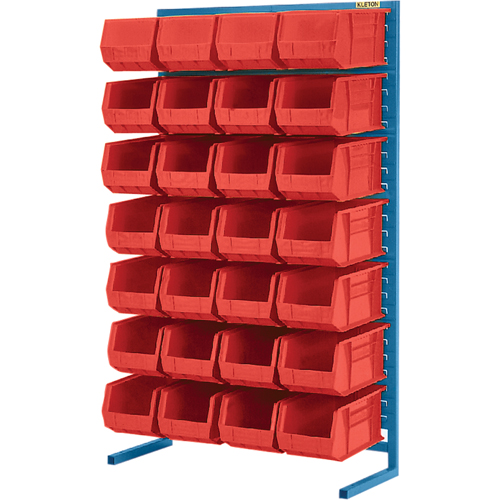 Support stationnaire pour bacs &agrave; un c&ocirc;t&eacute;, 36" la x 12" p x 61" h, 28 bacs Pryde Industrial Inc.