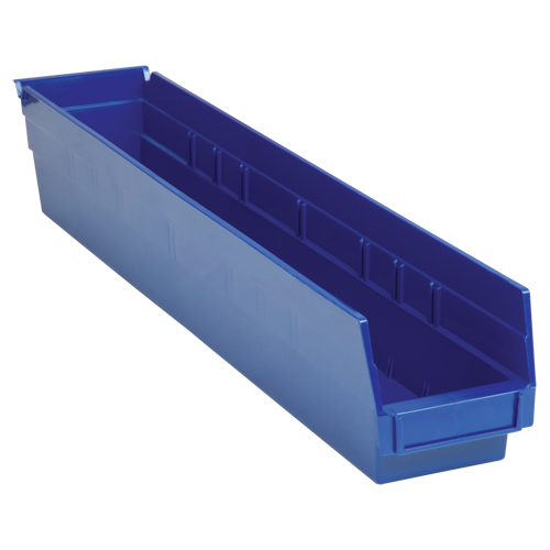 Bacs de rangement pour tablettes, 4-1/8" la x 4" H x 23-5/8" p, Bleu, Capacit&eacute; 50 lb Pryde Industrial Inc.