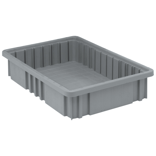 Contenants Divider Box, Plastique, 16,5" la x 10,9" p x 3,5" h, Gris Pryde Industrial Inc.