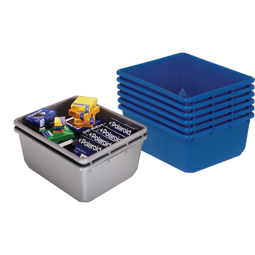 Bacs empilables en crois&eacute;, 11" la x 17,25" p x 12" h, Bleu Pryde Industrial Inc.