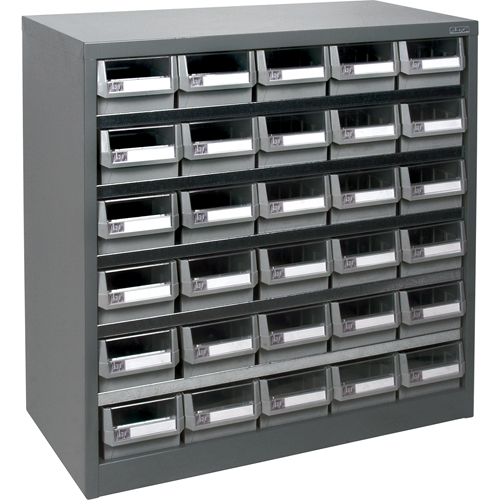 KPC-HD Heavy-Duty Parts Cabinet, Galvanized Steel, 30 Drawers, 34-3/5" x 15-7/10" x 34-3/5", Grey Pryde Industrial Inc.