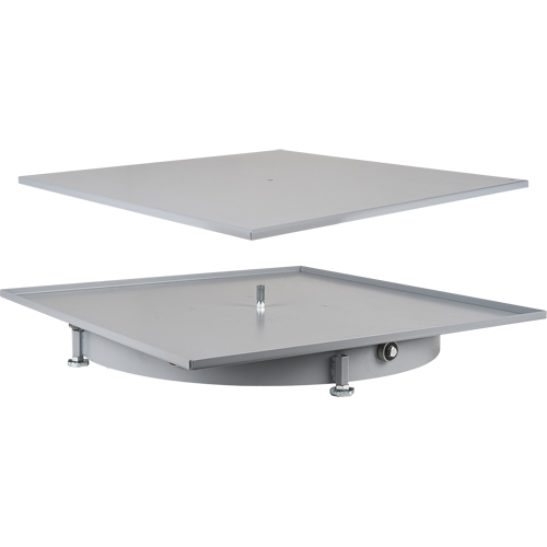 Heavy-Duty Industrial Carousel Drawer Cabinets, Steel, 27-1/2" W x 27-1/2" D x 4" H, Grey Pryde Industrial Inc.