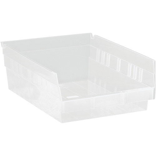 Bacs de rangement pour tablettes, 8-3/8" la x 4" H x 11-5/8" p, Transparent, Capacit&eacute; 30 lb Pryde Industrial Inc.