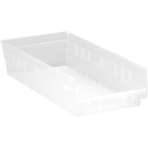 Bacs de rangement pour tablettes, 8-3/8" la x 4" H x 17-7/8" p, Transparent, Capacit&eacute; 40 lb Pryde Industrial Inc.