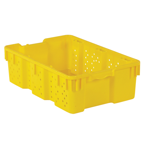 Agricultural Plastic Stack-N-Nest Container, 16" x 23.9" x 7.3", Yellow Pryde Industrial Inc.