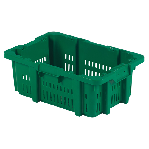 Contenant en plastique Stack-N-Nest pour la manutention des aliments, 16" x 23,9" x 8,8", Vert Pryde Industrial Inc.