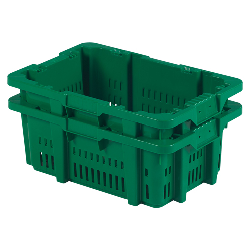 Contenant en plastique Stack-N-Nest pour la manutention des aliments, 16" x 23,9" x 8,8", Vert Pryde Industrial Inc.