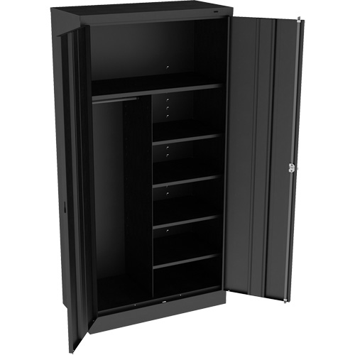Combination Cabinet, 36" W x 18" D x 72" H, Black Pryde Industrial Inc.