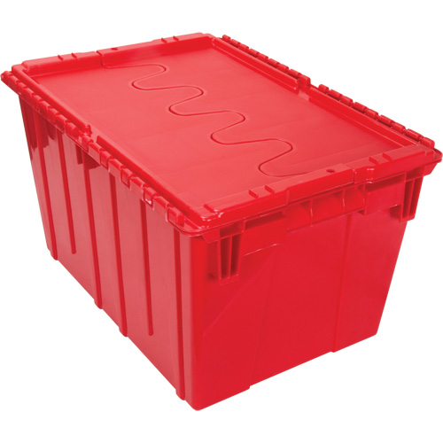 Contenant de distribution en plastique avec dessus basculant, 21,65" x 15,5" x 12,5", Rouge Pryde Industrial Inc.
