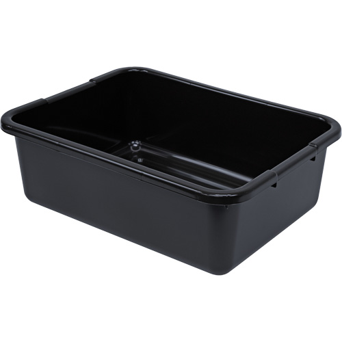 All-Purpose Ribbed-Bottom Storage Tub, 7" H x 15" D x 21" L, Plastic, Black Pryde Industrial Inc.