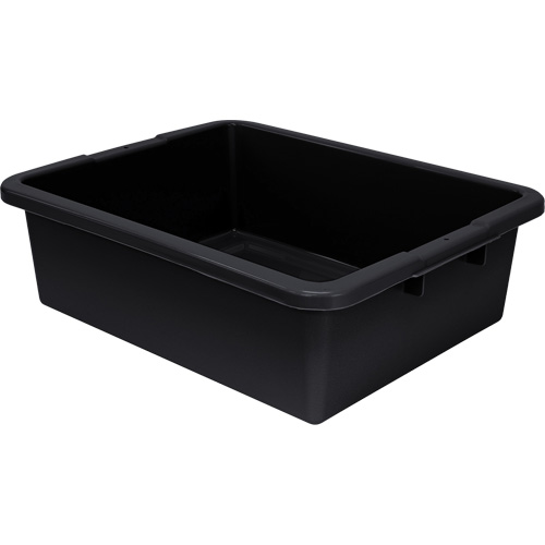 All-Purpose Ribbed-Bottom Storage Tub, 7" H x 17" D x 22" L, Plastic, Black Pryde Industrial Inc.