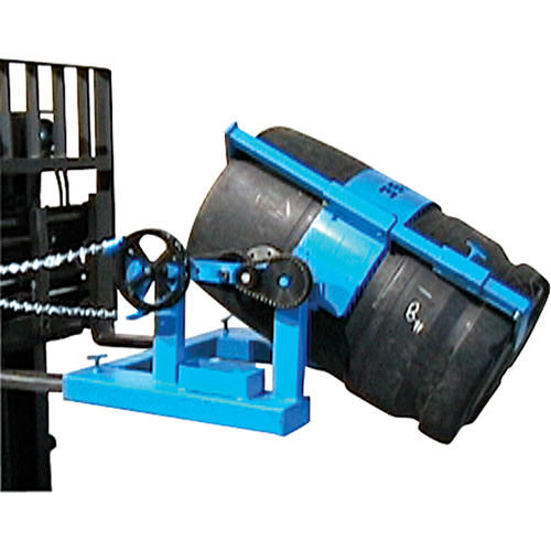 Fork Mounted Drum Lifter, 55 US gal. (45 Imperial Gal.) Drum Size, 1500 lbs./680 kg. Cap. Pryde Industrial Inc.
