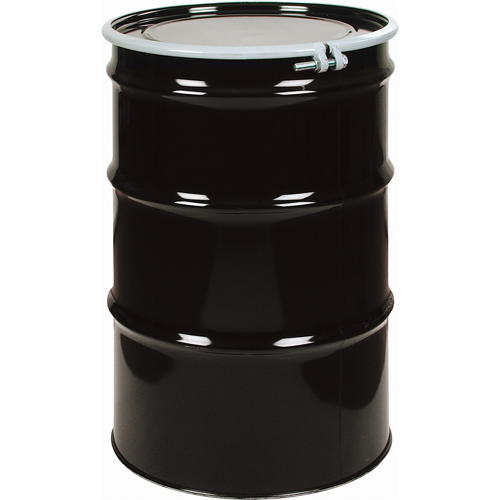 Barils en acier, 55 gal. US (45 gal. imp.), Doubl&eacute;, Noir, Dessus ouvert, 1A2/Y275/S, Calibre 18 - 20 Pryde Industrial Inc.