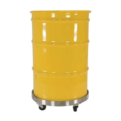 Drum Dollies, Stainless Steel, 800 lbs. Capacity, 23-1/4" Diameter, Rubber Casters Pryde Industrial Inc.
