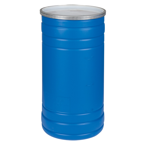 Barils en poly&eacute;thyl&egrave;ne, 15,5 gal. US (12,91 gal. imp.), Dessus ouvert, Bleu Pryde Industrial Inc.