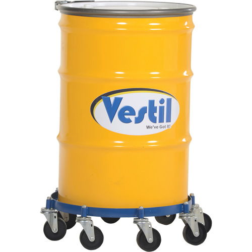Octagon Drum Dolly, Steel, 2000 lbs. Capacity, 27-1/16" Diameter, Cast Iron Casters Pryde Industrial Inc.